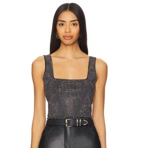 NWOT - GOOD AMERICAN - BLACK BLING TANK - XS - REVOLVE TOP $169